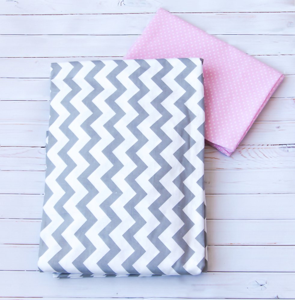 Комплект постельного белья 3 предм. бязь "Зигзаги" (сер/розовый)