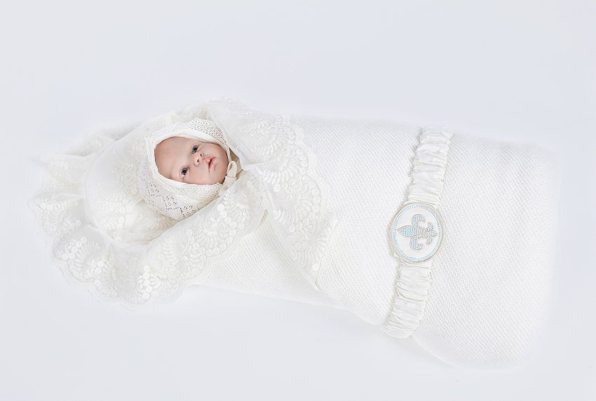 Одеяло-конверт на выписку Lappetti "Платочная вязка"