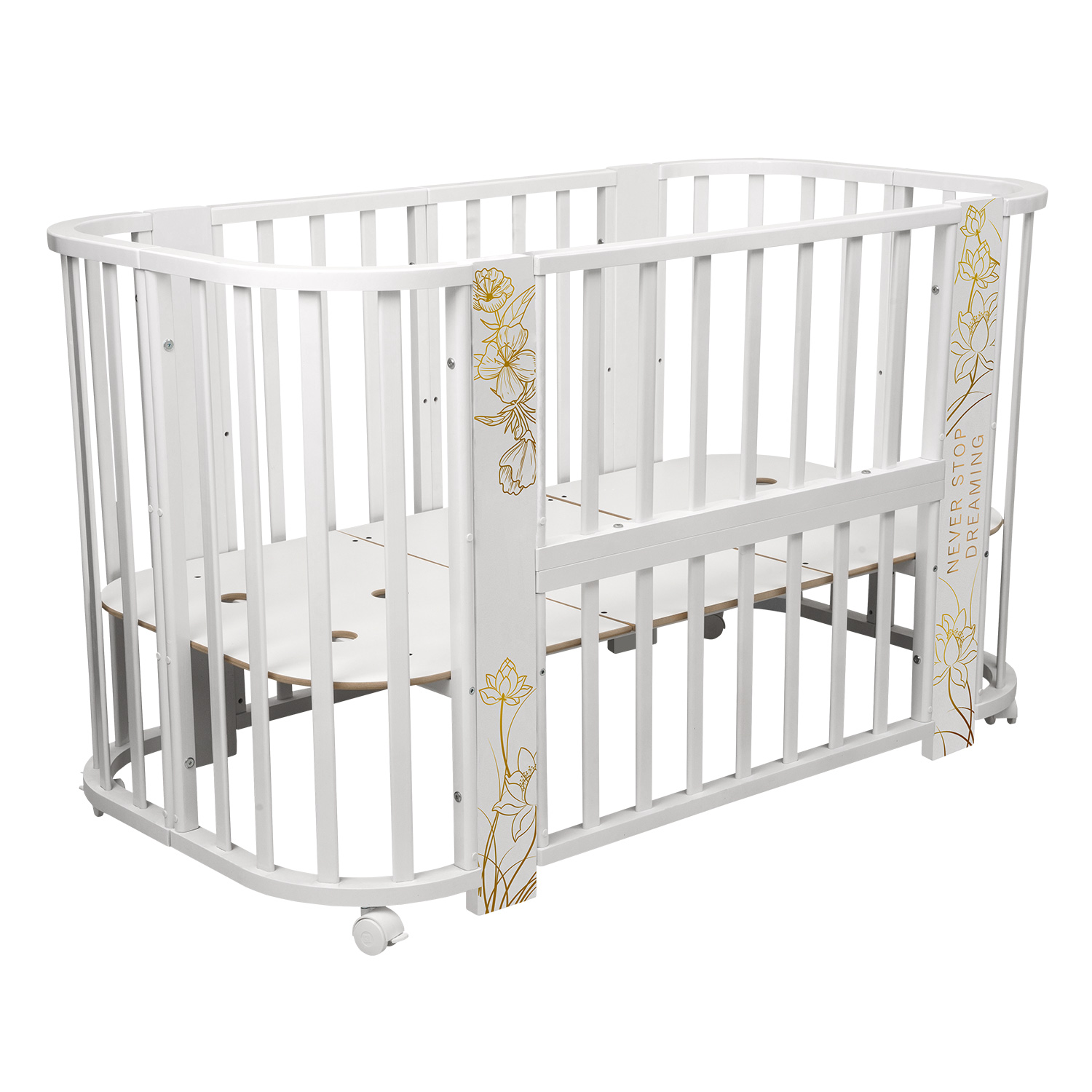 Детская кровать Indigo "Green Line" 5 в 1 с поперечным маятником