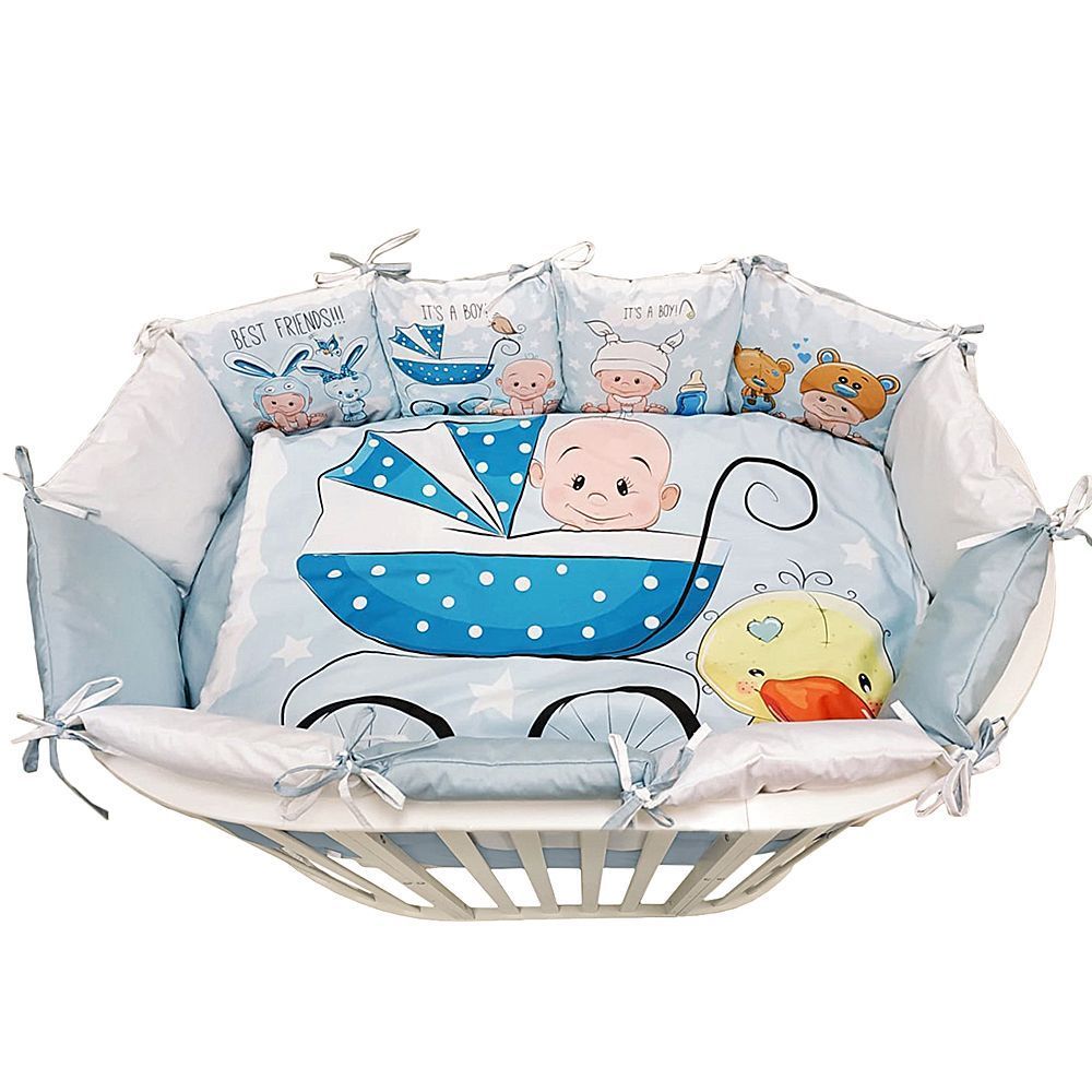 Комплект в кроватку 6 предметов ДЕТСКАЯ ИСТОРИЯ подушки