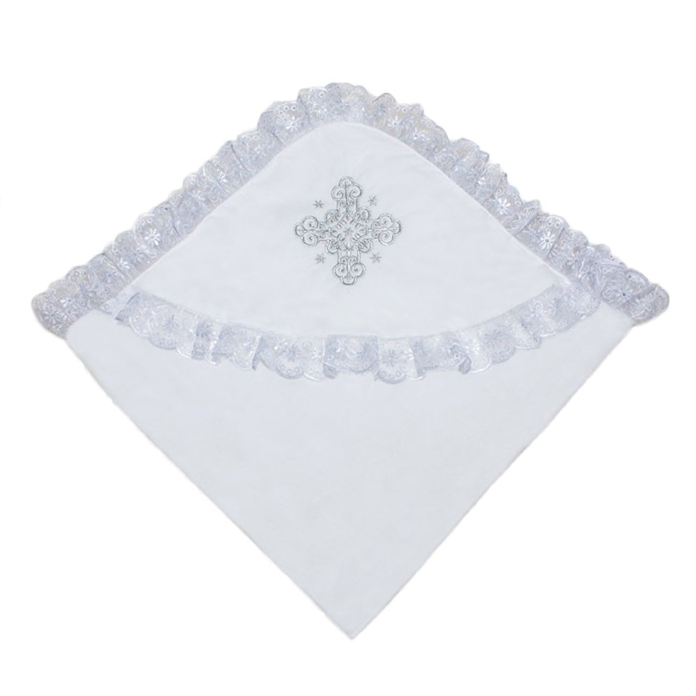 Уголок для крещения с серебряной вышивкой