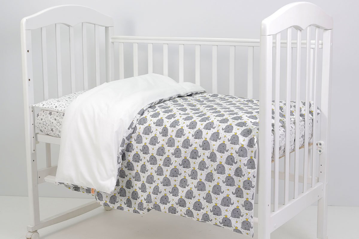 Комплект в кроватку 3 предмета Слоненок с короной
