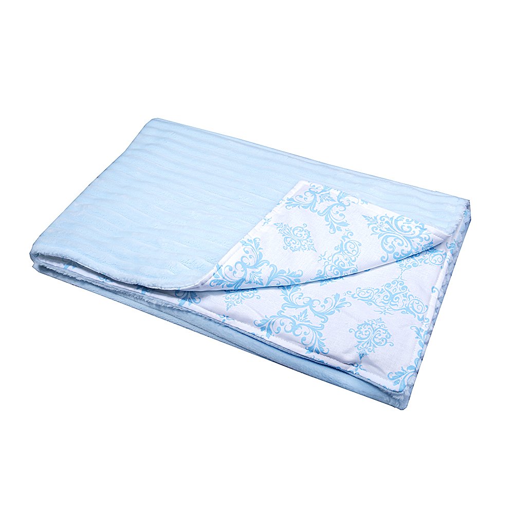 Плед детский 90*90 двухсторонний, вельбоа/бязь