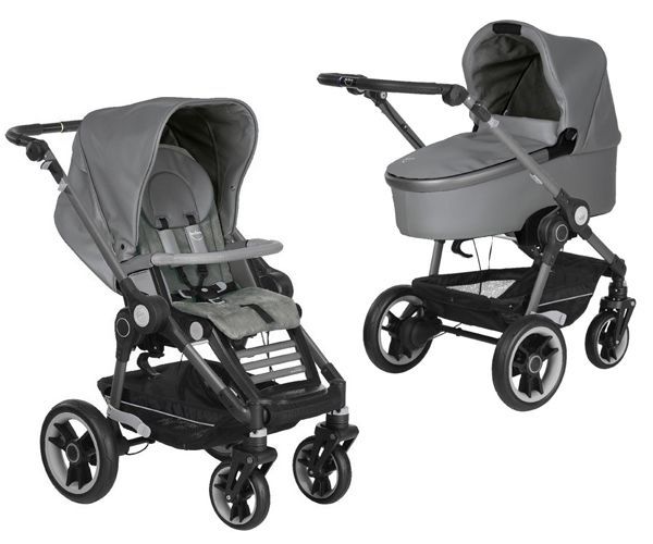 Детская Коляска TEUTONIA BeYou V4 (Elite) эко-кожа на шасси Graphite 2016 2 в 1