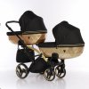 Детская коляска для двойни JUNAMA Mirror Satin DUO Slim 2 в 1