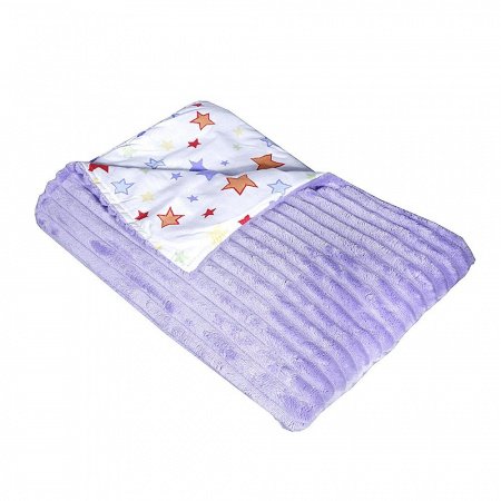 Плед детский 90*90 двухсторонний, вельбоа/бязь