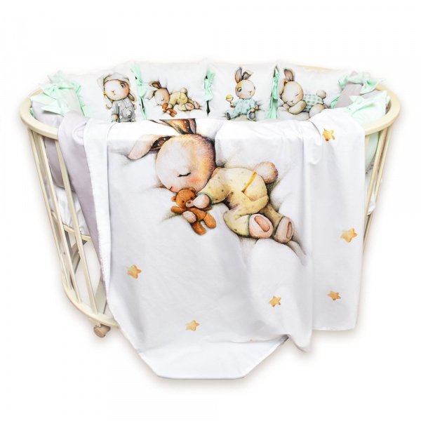 Комплект в кроватку 6 предметов СПЯЩИЙ ЗАЙКА