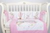 Комплект в кроватку Премиум ПАННО 5 шт.съемн.навол. подушками 6 предм.Малыш мышонок (розовый).