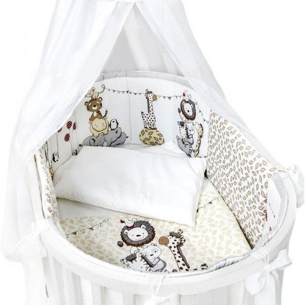 Комплект в кроватку 8 предм. ВЕЧЕРИНКА МАЛЕНЬКОГО ЖИРАФА овал