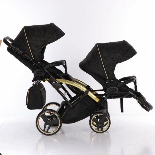 Детская коляска для двойни JUNAMA Mirror Satin DUO Slim 2 в 1