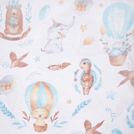 Пеленка 90х130, набивной 4-х слойный муслин