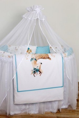 Комплект для круглой (овальной) и прямоугольной кроватки Lappetti 6 предм. "Волшебный лес"