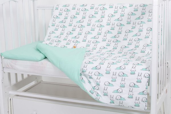 Комплект в кроватку 3 предмета Зайчики