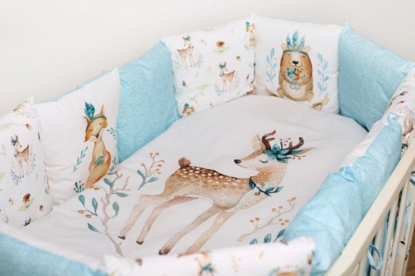 Комплект для круглой (овальной) и прямоугольной кроватки Lappetti 6 предм. "Волшебный лес"