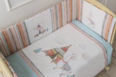 Комплект Lappetti в кроватку 6 предм. "Ламы"