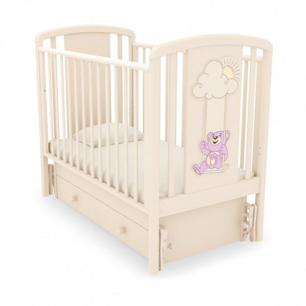 Кровать детская с универсальным маятником Жаклин Мишка на качелях
