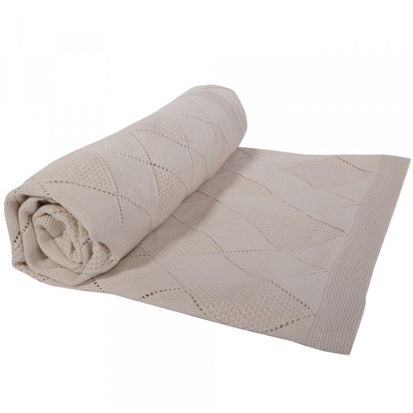 Плед вязаный РОМБИКИ 90 х 90