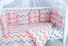 Комплект в кроватку съемные наволочки  6 предметов бязь ЗИГЗАГИ