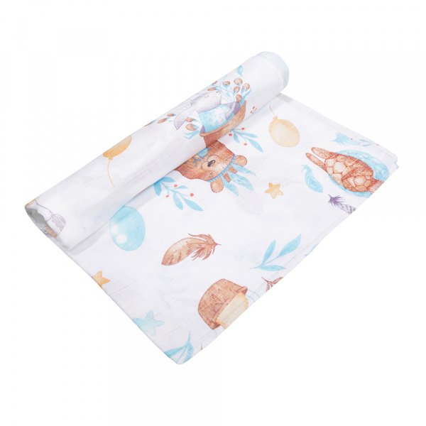 Пеленка 90х130, набивной 4-х слойный муслин