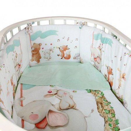Комплект в кроватку 5 предм. ЦИРК, овал