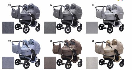 Детская коляска для двойни Bart-Plast Fenix Duo Prime 2 в 1