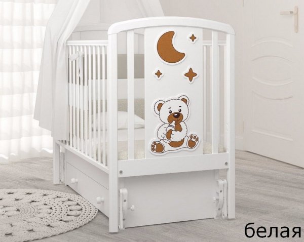 Кровать детская с универсальным маятником Жаклин Мишка с соской