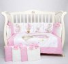 Комплект в кроватку Премиум ПАННО 5 шт.съемн.навол. подушками 6 предм.Малыш мышонок (розовый).