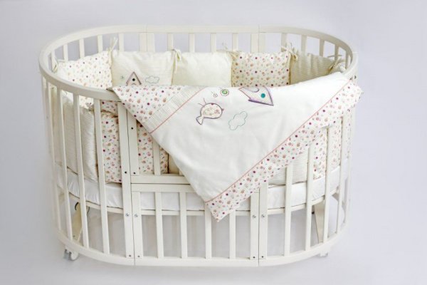 Комплект для круглой (овальной) кроватки Lappetti "Домик для птички"