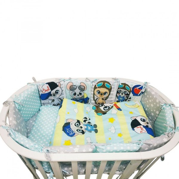 Борт в кроватку из 12 частей МАЛЫШИ