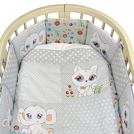 Комплект в кроватку 6 предм. МУСИКИ ПУСИКИ