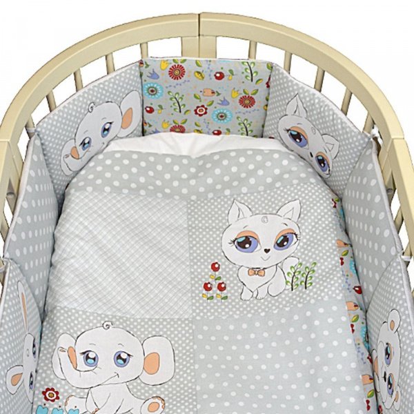 Комплект в кроватку 6 предм. МУСИКИ ПУСИКИ