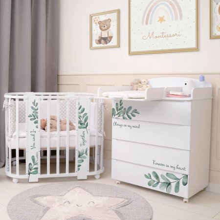 Детская кровать Indigo &quot;Green Line&quot; 5 в 1 с поперечным маятником