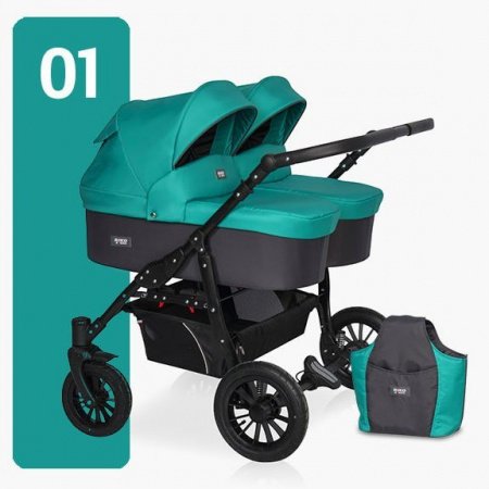 Детская коляска для двойни 2 в 1 Riko Basic Saxo