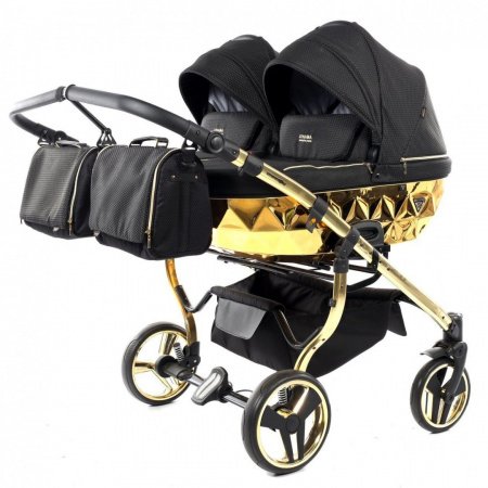 Детская коляска для двойни JUNAMA DIAMOND MIRROR DUO 2 в 1