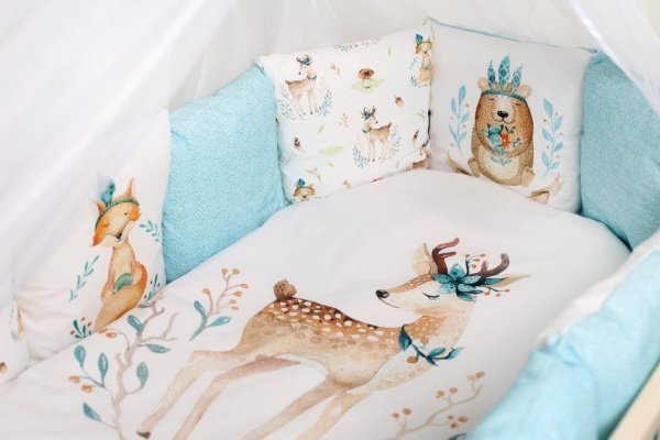 Комплект для круглой (овальной) и прямоугольной кроватки Lappetti 6 предм. "Волшебный лес"