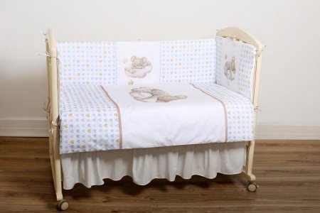 Комплект Lappetti в кроватку 6 предм. "Мышки на облачке"