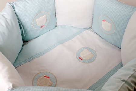 Универсальный комплект для круглой (овальной) кроватки Lappetti "Мишкина семейка"