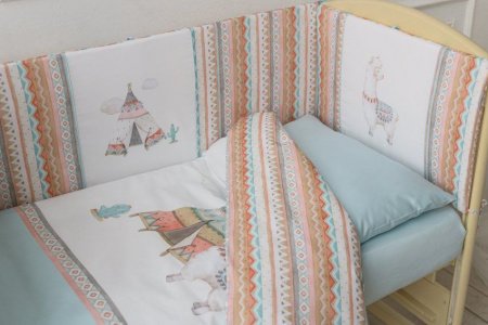 Комплект Lappetti в кроватку 6 предм. "Ламы"