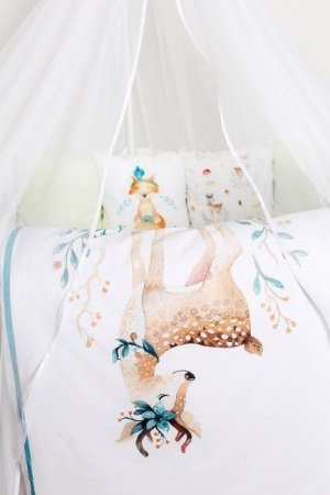 Комплект для круглой (овальной) и прямоугольной кроватки Lappetti 6 предм. "Волшебный лес"