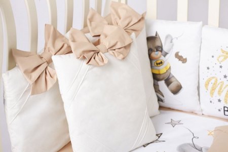 Комплект в кроватку Премиум ПАННО 5 шт.съемн.навол. подушками 6 предм. Ночной герой (кофе)