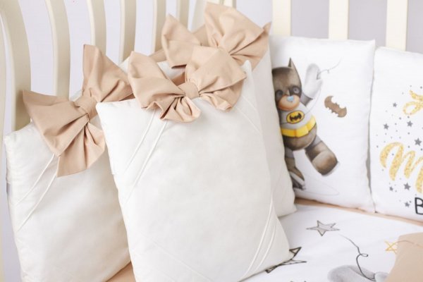 Комплект в кроватку Премиум ПАННО 5 шт.съемн.навол. подушками 6 предм. Ночной герой (кофе)