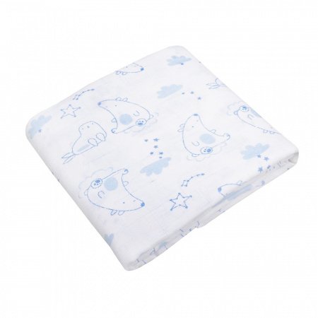 Пеленка 90х130, набивной 4-х слойный муслин