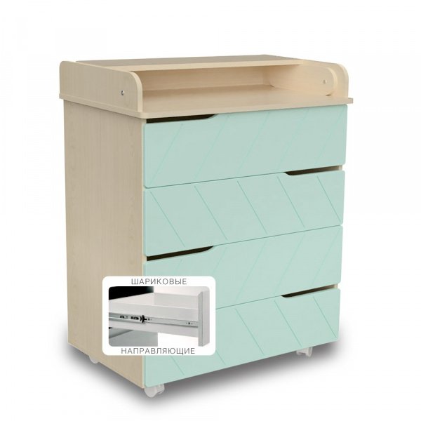Детский комод ТАЙГА МДФ 800/4 (шариковые направляющие с доводчиком)
