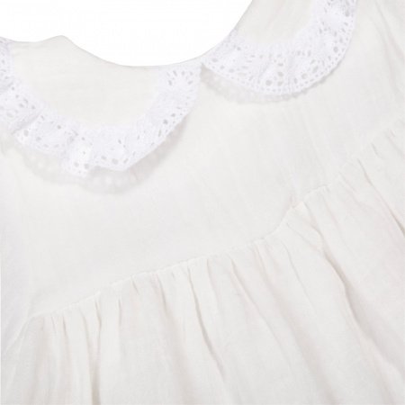 Крестильное платье с воротником и коротким рукавом рост 68, муслин, девочка