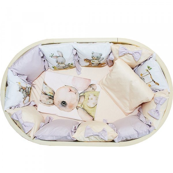 Комплект в кроватку 6 предметов СЛАДКИЙ ЗАЙКА