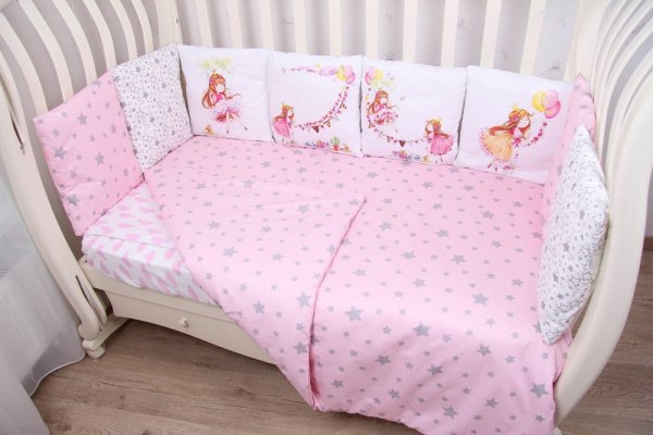 Комплект Панно 6 пр. сатин "Принцесска" (розовый)