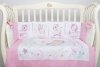 Комплект в кроватку Премиум ПАННО 5 шт.съемн.навол. подушками 6 предм. Единорожки(розовый)