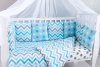 Комплект в кроватку съемные наволочки  6 предметов бязь ЗИГЗАГИ