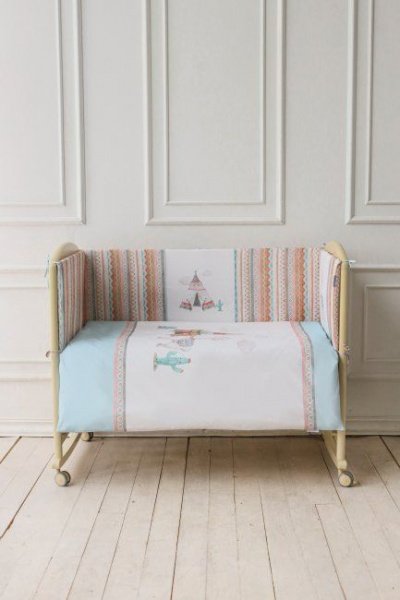 Комплект Lappetti в кроватку 6 предм. "Ламы"