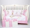 Комплект в кроватку Премиум ПАННО 5 шт.съемн.навол. подушками 6 предм.Малыш мышонок (розовый).